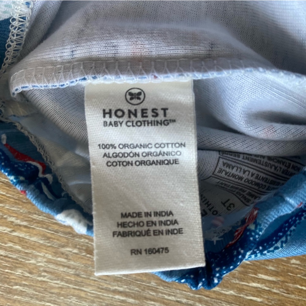 *NWT* Honest Baby Clothing 100% Organic Cotton Christmas Dinosaur Pajama Set 3T - Picture 8 of 14